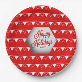 3Dエレガントハッピーホリデー ペーパープレート