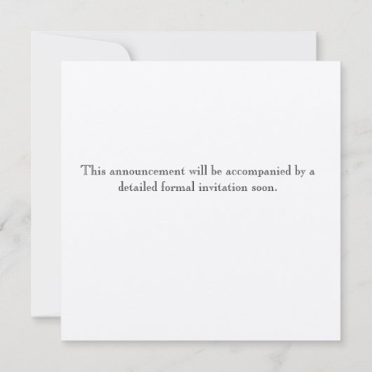 3Dエレガントバラ:紫色のリボンの日付発表 セーブザデート (裏面)