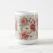 3Dエレガントバラ、蜂と植物学美しい モーフィングマグカップ (中央)