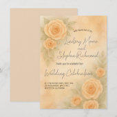 3Dエレガント赤面バラ結婚式招待状ロマンチック 招待状 (正面/裏面)