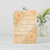 3Dエレガント赤面バラ結婚式招待状ロマンチック 招待状 (スタンド正面)