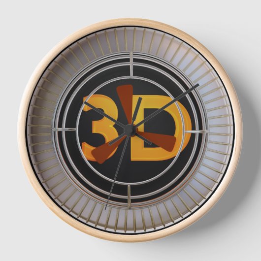 3Dエンジン 壁時計 (正面)