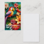 3Dオウム鳥のパターンのイヤリングカード 名刺 (正面/裏面)