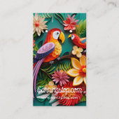 3Dオウム鳥のパターンのイヤリングカード 名刺 (正面)