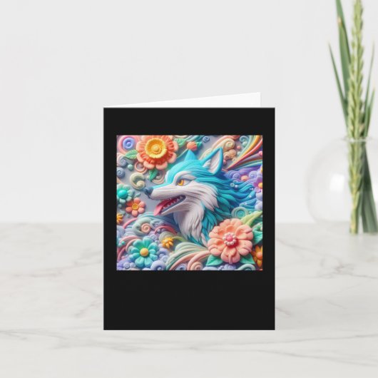 3Dオオカミステッカー カード (正面)