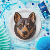 3Dオーストラリアン・ケルピー犬 ペーパープレート (パーティー)
