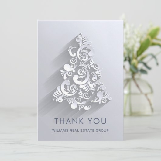 3Dオーナメントクリスマスツリーホ企業のリデイ サンキューカード (スタンド正面)