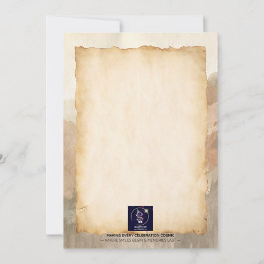 3Dカウボーイパーソナライズされたダウンロード可能誕生日 招待状 (裏面)