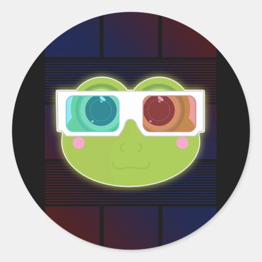 3Dカエル ラウンドシール (正面)