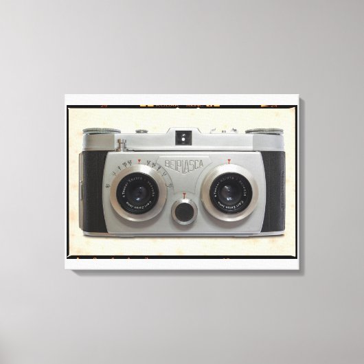 3Dカメラクラシックカメラ キャンバスプリント (正面)