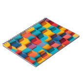 3Dカラフルキューブの幾何学的デザイン ノートブック (左側)