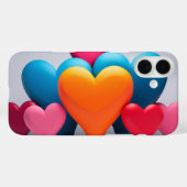 3Dカラフルハート Case-Mate iPhoneケース (裏面 (横))