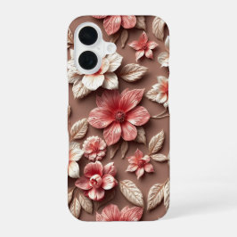 3Dカラフルフラワー iPhone 16ケース