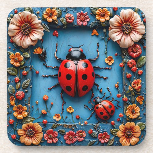 3dカラフルレディバグ コースター (正面)