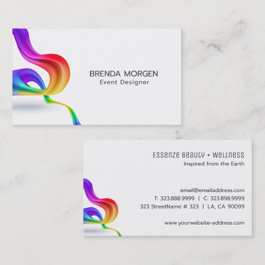 3Dカラフル抽象芸術形状デザイン 名刺 (正面/裏面)