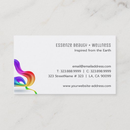 3Dカラフル抽象芸術形状デザイン 名刺 (裏面)