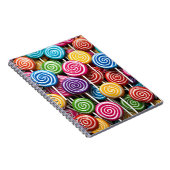 3Dカラフル棒つきキャンデーパターン ノートブック (右側)
