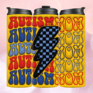 3Dカラフル自閉症マママータンブラー！ タンブラー