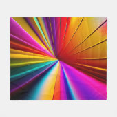 3Dカラーレイ抽象芸術幾何学模様 フリースブランケット (正面(横))