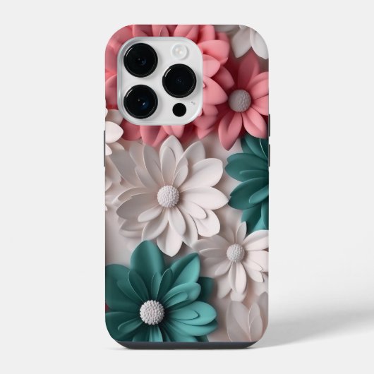 3Dカラー数々のデイジー iPhoneケース (裏面)