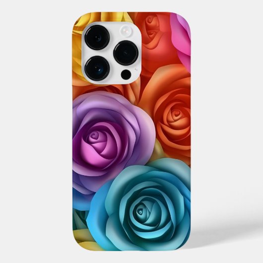 3Dカラー数々のバラ Case-Mate iPhoneケース (裏面)