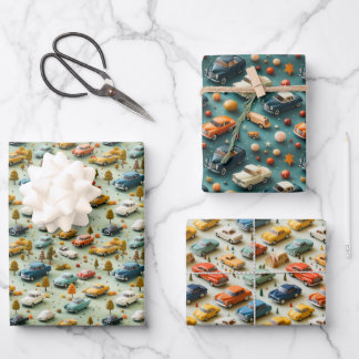 3Dカーアドベンチャーラッピング紙 ラッピングペーパーシート