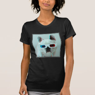 3Dガラスを持つフレンチ・ブルドッグ Tシャツ