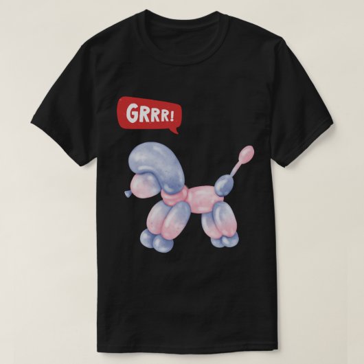 3Dガーリーパーティーバルーンドッグ – GRRR! Tシャツ (デザイン正面)
