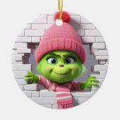 3Dガール小妖精や小人 セラミックオーナメント (正面)