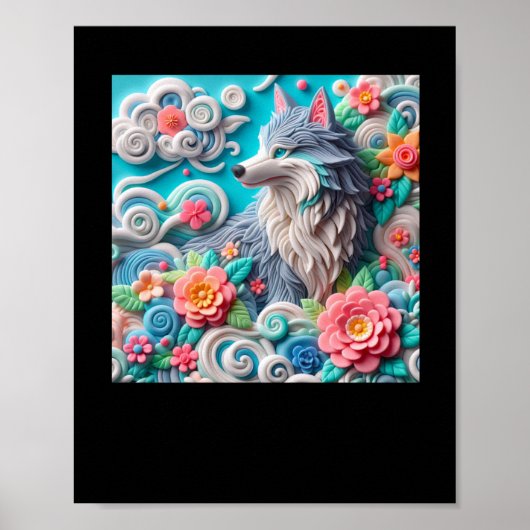 3Dキツネシール ポスター (正面)