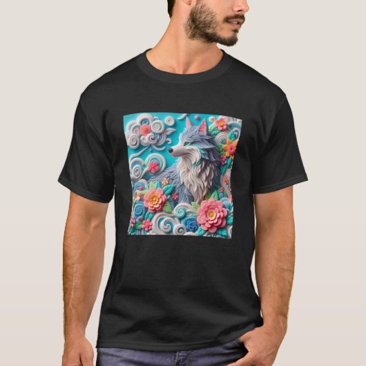 3Dキツネシール Tシャツ (正面)