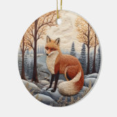 3Dキツネチルストマスアニマル セラミックオーナメント (左)
