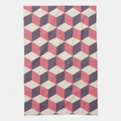 3Dキューブパターン キッチンタオル (縦)