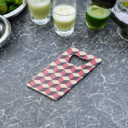 3Dキューブパターン クレジットカード栓抜き