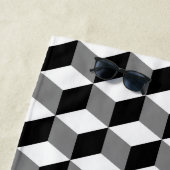 3Dキューブ幾何学的BWGのRptパターン ビーチタオル (インサイチュ)