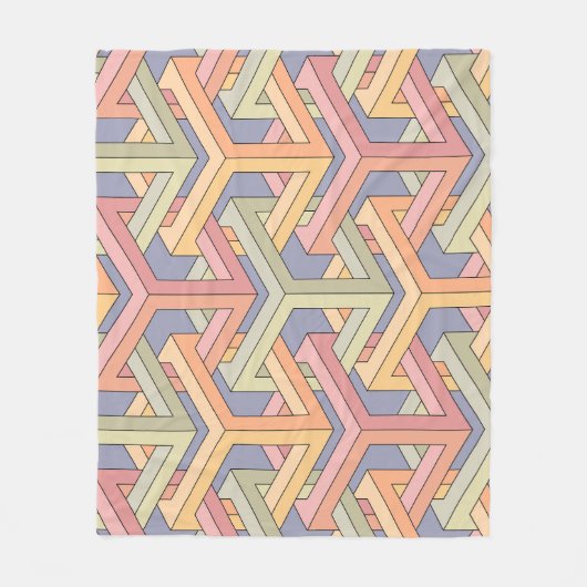 3Dキューブ、光学錯覚パターン。 フリースブランケット (正面)