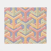 3Dキューブ、光学錯覚パターン。 フリースブランケット (正面(横))