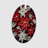 3dクイリングのクリスマスフラワーオーナメント オーナメント (正面)