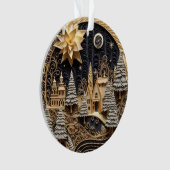 3dクイリング効果クリスマスビレッジ オーナメント (正面)