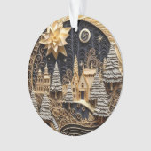 3dクイリング効果クリスマスビレッジ オーナメント (正面)