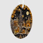 3dクイリング効果クリスマスビレッジ オーナメント (正面)