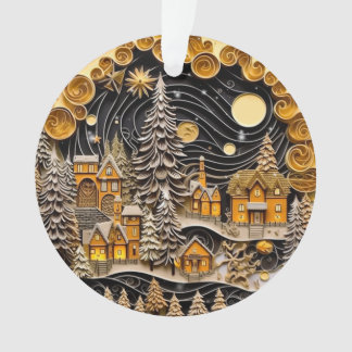 3dクイリング効果クリスマスビレッジ オーナメント