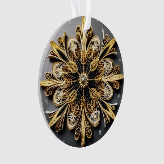 3Dクイリング効果スノーフレーク オーナメント (正面)