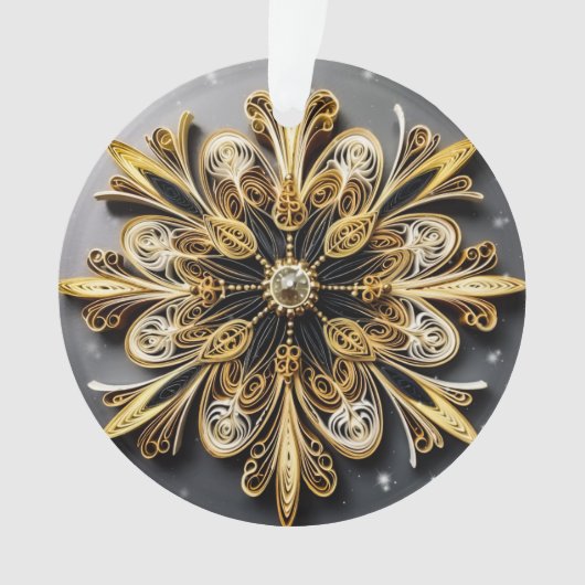 3Dクイリング効果スノーフレーク オーナメント (正面)