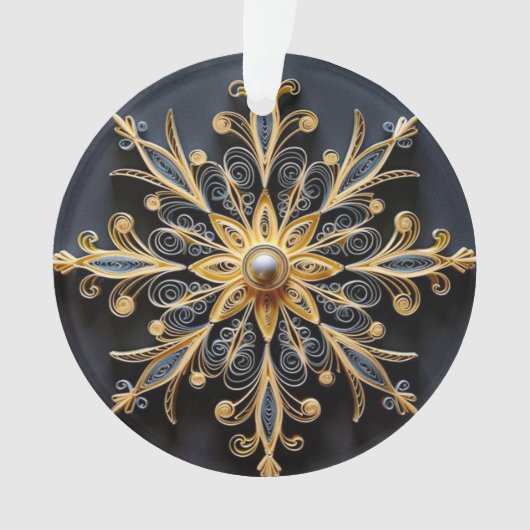 3Dクイリング効果スノーフレーク オーナメント (正面)