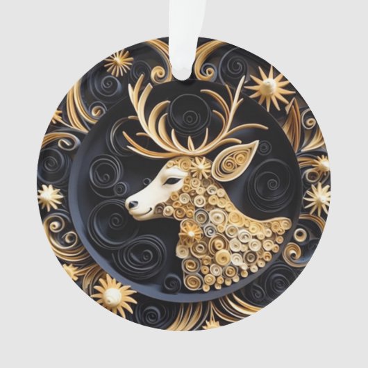 3Dクイリング効果トナカイ オーナメント (正面)