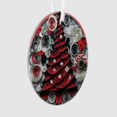 3dクイル紙アートクリスマスツリーと雪片 オーナメント (正面)