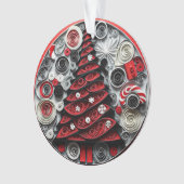 3dクイル紙アートクリスマスツリーと雪片 オーナメント (正面)