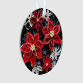3dクイル紙アートクリスマスフラワーオーナメント オーナメント (正面)