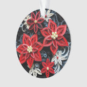 3dクイル紙アートクリスマスフラワーオーナメント オーナメント (正面)